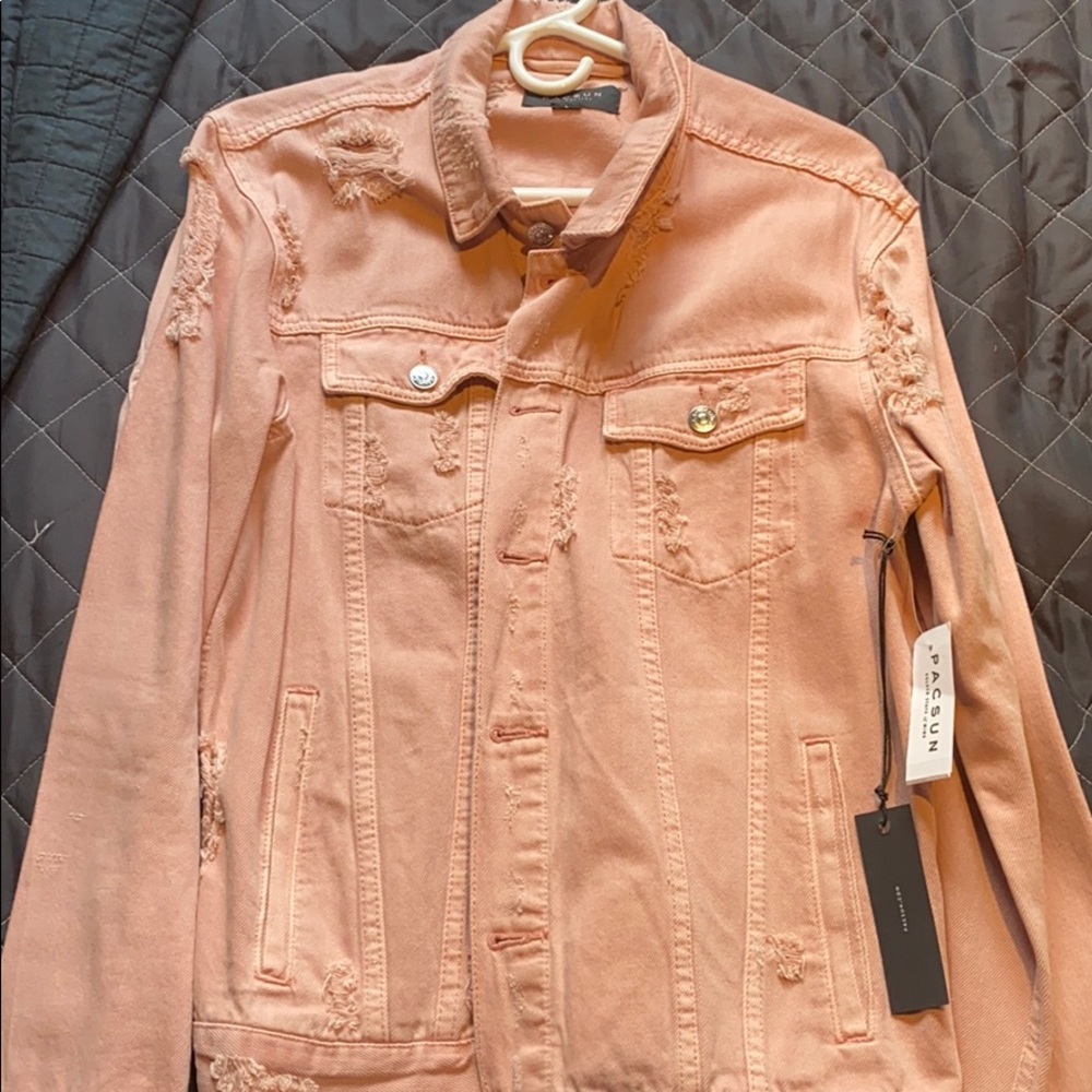 Pink Denim Jacket, Size Large Men